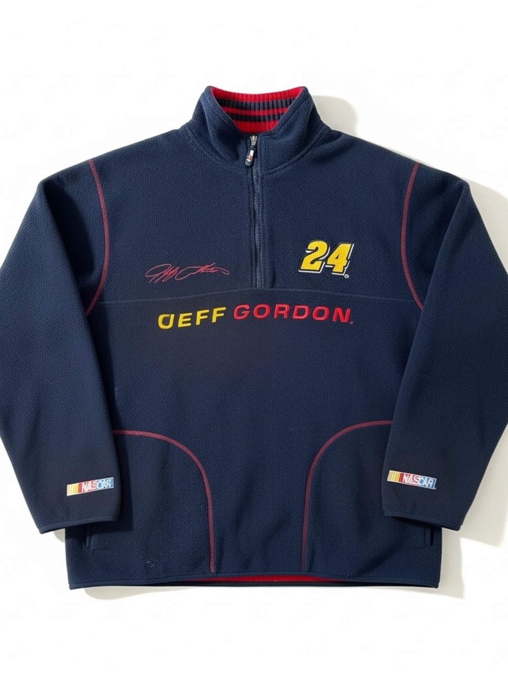 Nascar Jeff Gordon Navy Blue Fleece Quarter Zip Sweater